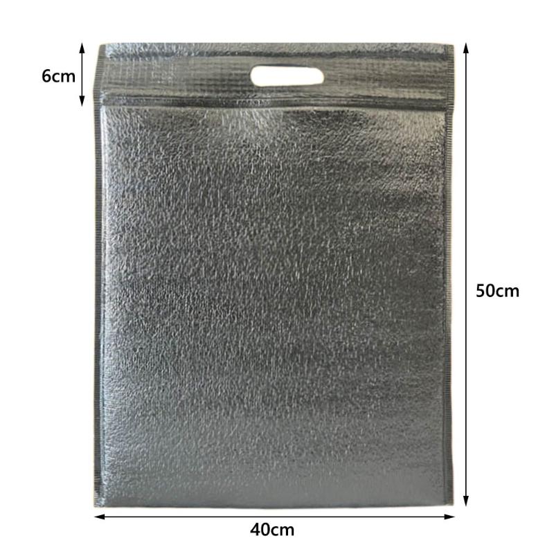 5Pcs Aluminum Foil Insulated Thermal Bags for School Lunch Takeout Camping Grocery Shopping Picnic
