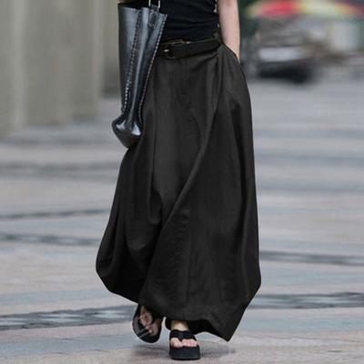 Jupe Décontractée Lâche Patchwork pour Femmes Jupe Avec Poches Jupe Couleur Denim