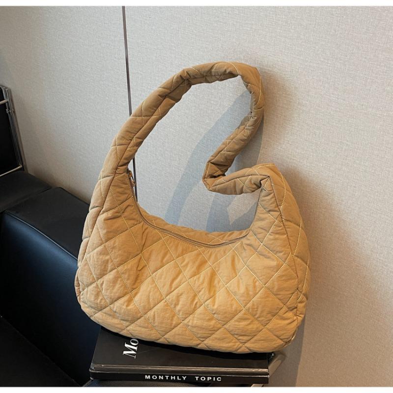 

Rhombus bag high-end sense autumn and winter simple armpit bag large capacity fashion shoulder messenger bag хаки