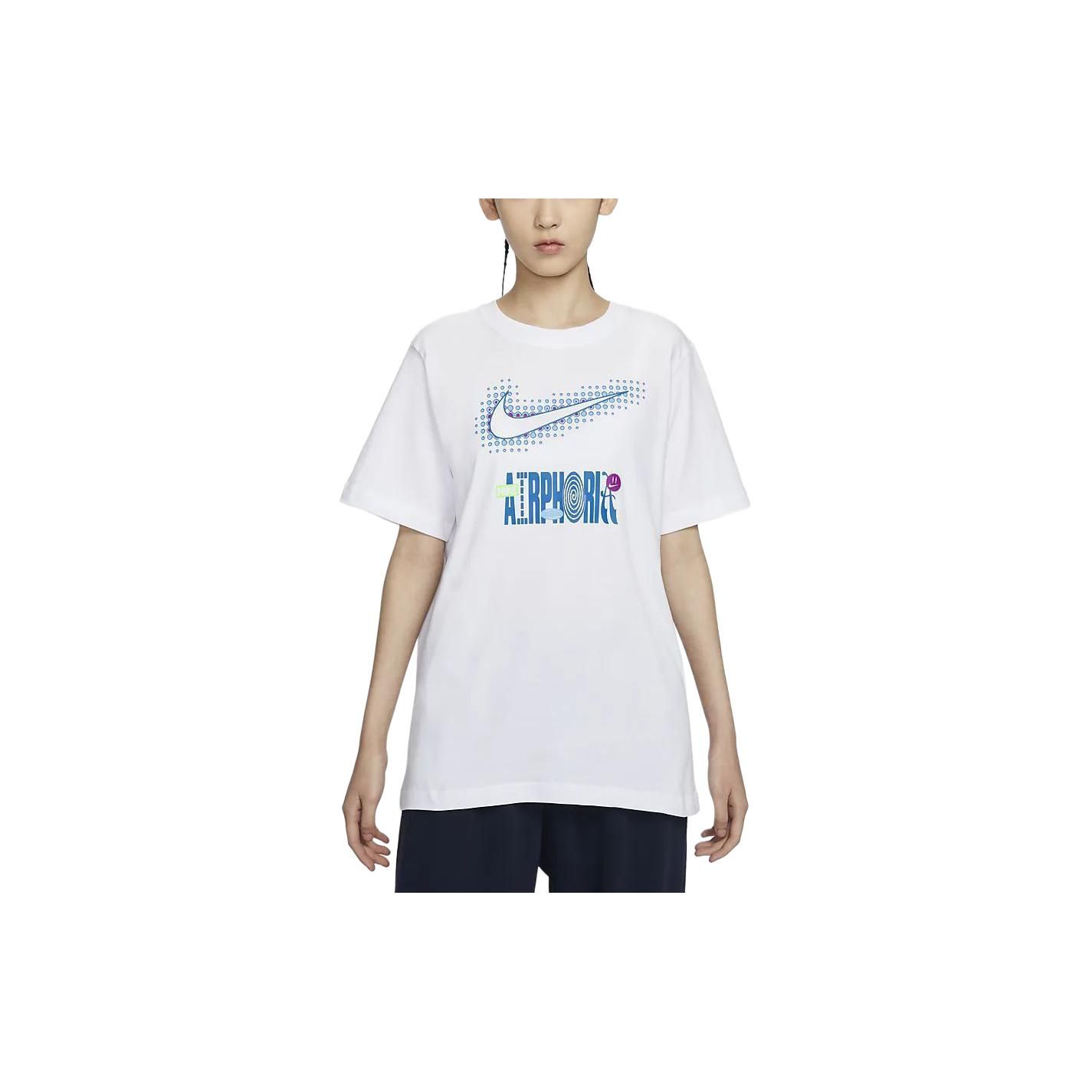 

Nike Спортивная одежда Пуловер с принтом букв Повседневная футболка с круглым вырезом и короткими рукавами Женские футболки Белый FV4263100 M