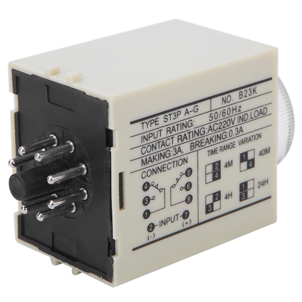 Delay Timer Time Relay Adjustable Knob High Quality Alloy Contact ST3PA G AC220V 5060Hz