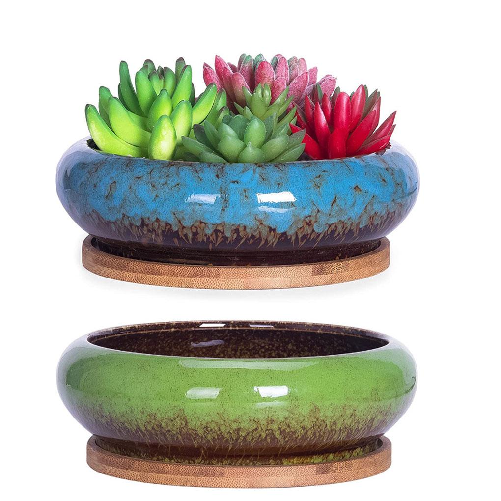 Ceramics Large Round Juicy Planter Bowl Flowers Herbs And Vegetables Flower Plant Container For Home
