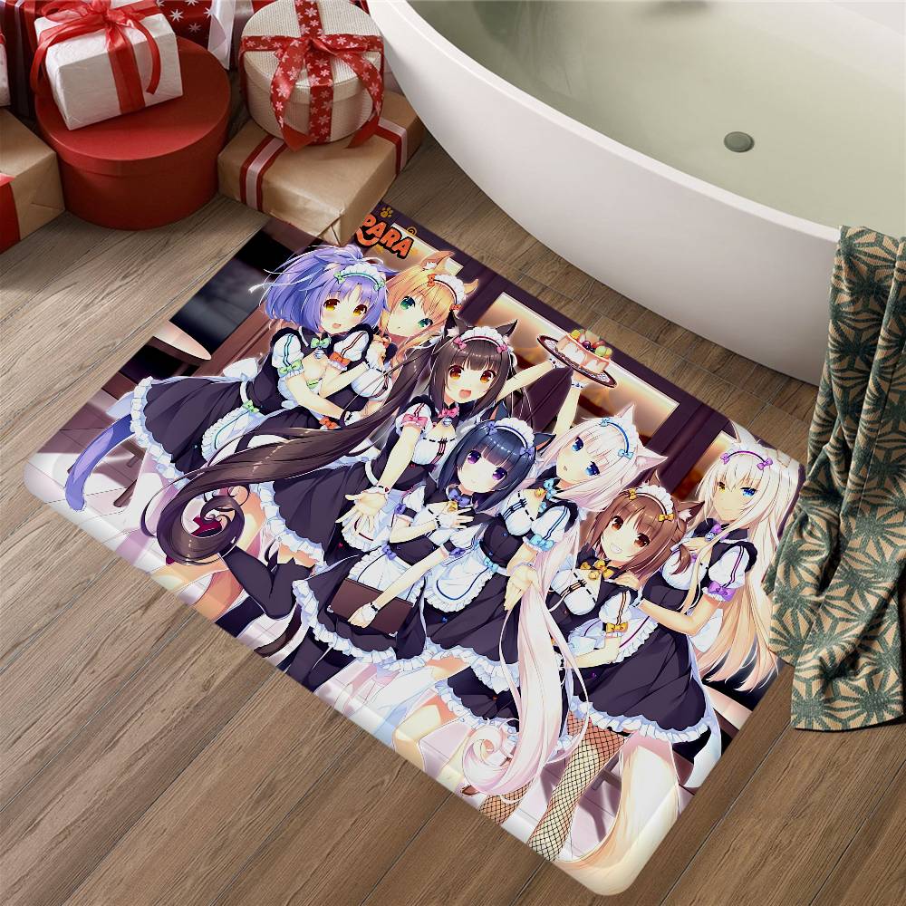 Nekopara Anime Room Mats Anti-slip Absorb Water Long Strip Cushion Bedroon Mat Household Carpets