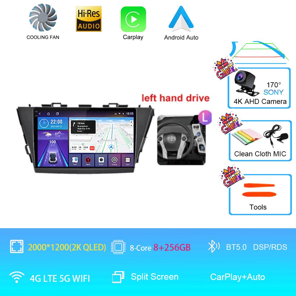 Radio auto 9" Android 14 pentru Toyota Prius V Plus Alpha 2012 2013 2014 2015 Player stereo Navigație GPS Carplay Auto LHD RHD DVD