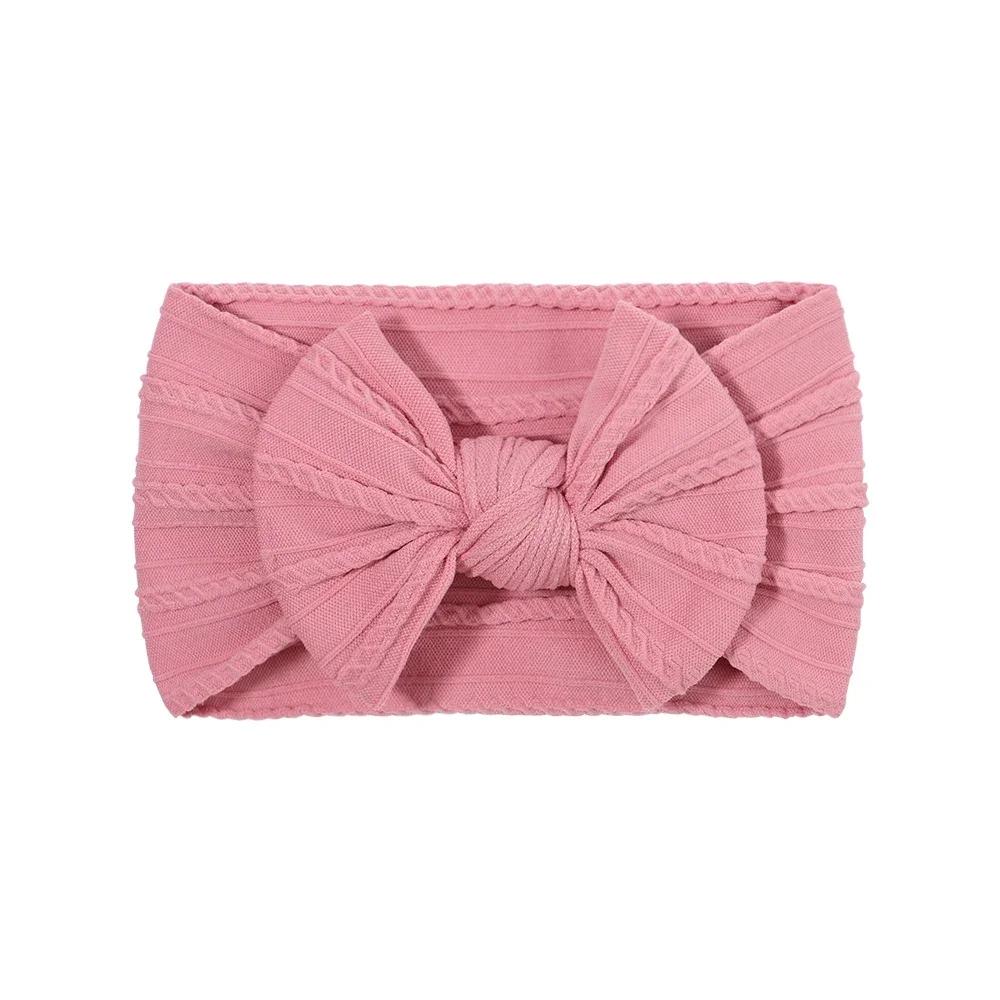 48colors Newborn Baby Headband Girls Elastic Knit Children Turban Baby Bows Soft Nylon Kids Headwear Toddler Hair Accessories