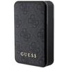 Powerbank 18W Guess 10000mAh 4G Leder Metall-Logo Schwarz