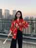 Vintage Spring Port Style Printed Shirt With Polyester Fabric For Casual Girls