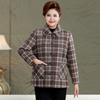 Women's clothing autumn and winter new cotton plaid jacket fattened large size 0kg loose thickened padded jacket