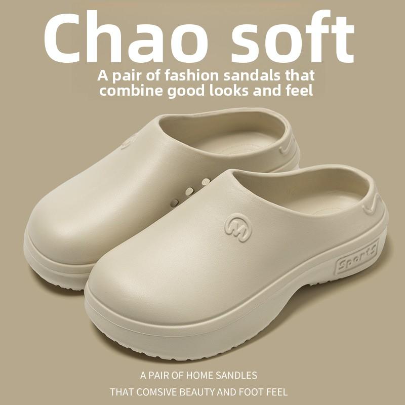 Chaussures à trous en EVA, sandales d'été à semelles épaisses et à bouts mignons pour femmes en été