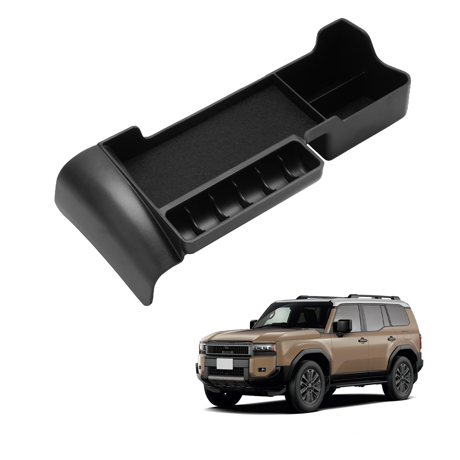 HUAHAO Toyota Land Cruiser 250 Console Car Storage Easy to Clean and Front Console Box for Land Cruiser Land Cruiser 250 Custom Parts Tray, Box, чёрный