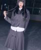 Loginaenloji Heart Double Button Point Skirt Charcoal
