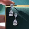 OEVAS 100% 925 Silber Wassertropfen Hochkohlenstoff-Diamant-Ohrhänger Für Damen Funkelnder Hochzeits-Party-Feinschmuck Geschenk