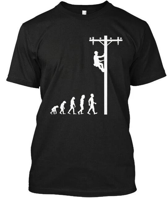 Evolution Of Lineman Funny Electrician G T-Shirt Made in the USA Size S to 5XL XL