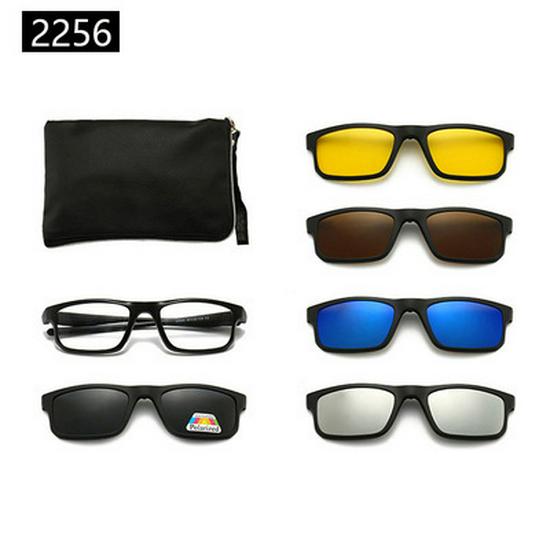 Cross-border TR90 Sunglasses Set: 1 Frame, 5 Polarized Lenses, Unisex, Trendy Driving with Pouch