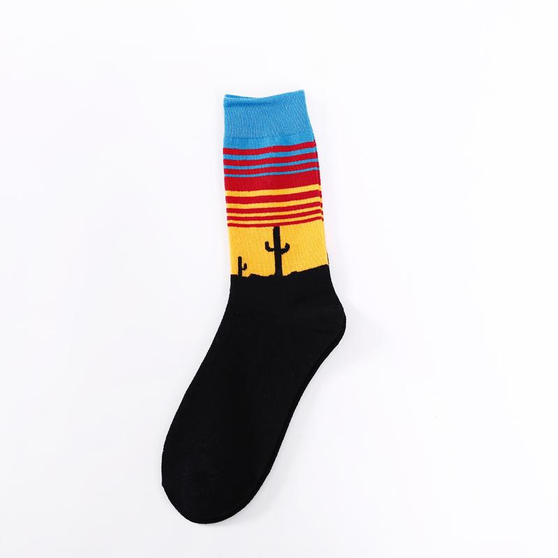 Novelty Mid Calf Socks, Funny Pineapple Pizza Pattern Cotton Crew Socks One Size