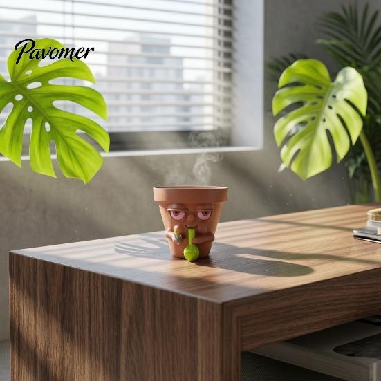 Balkon Pflanzer Lustiges Gesicht Pflanztopf, Schrulliger Harz Kopf Blumentopf, Kleiner Kaktus Langlebiger Garten Topf Behälter mit Drainage für Innen