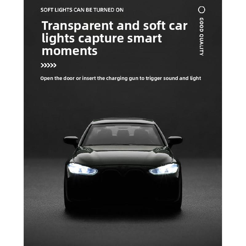 Alloy Car Model 1:32 Bmw I4 M50 Electric Sedan With Sound Light Doors For Collectors