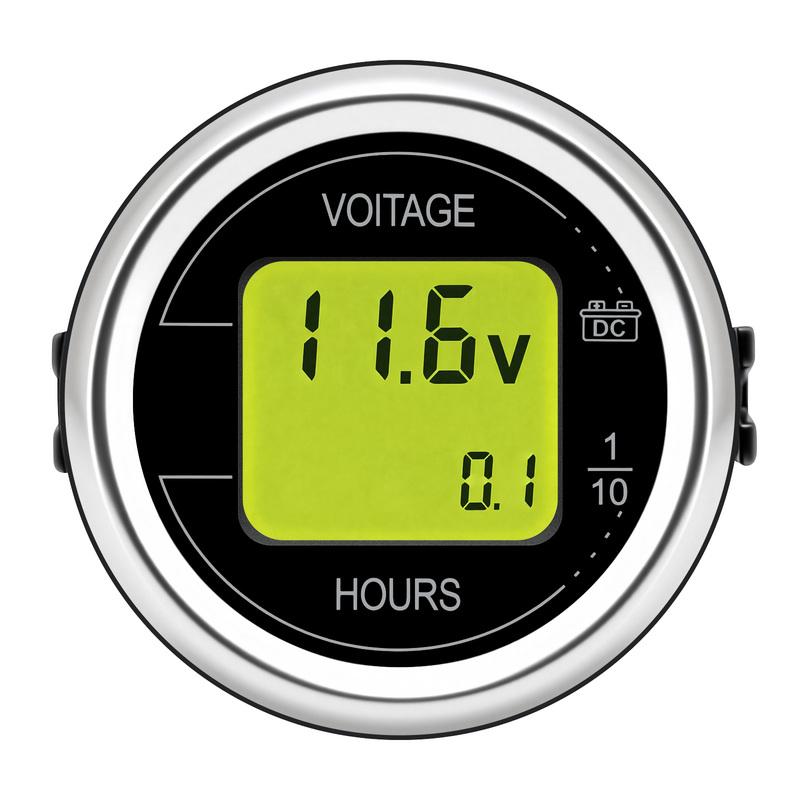 DC 12V 24V Car Voltage Gauge 52MM Hour Meter LED Digital Display 12V 24V Waterproof Voltmeter Round Voltage Meter Volt Detector