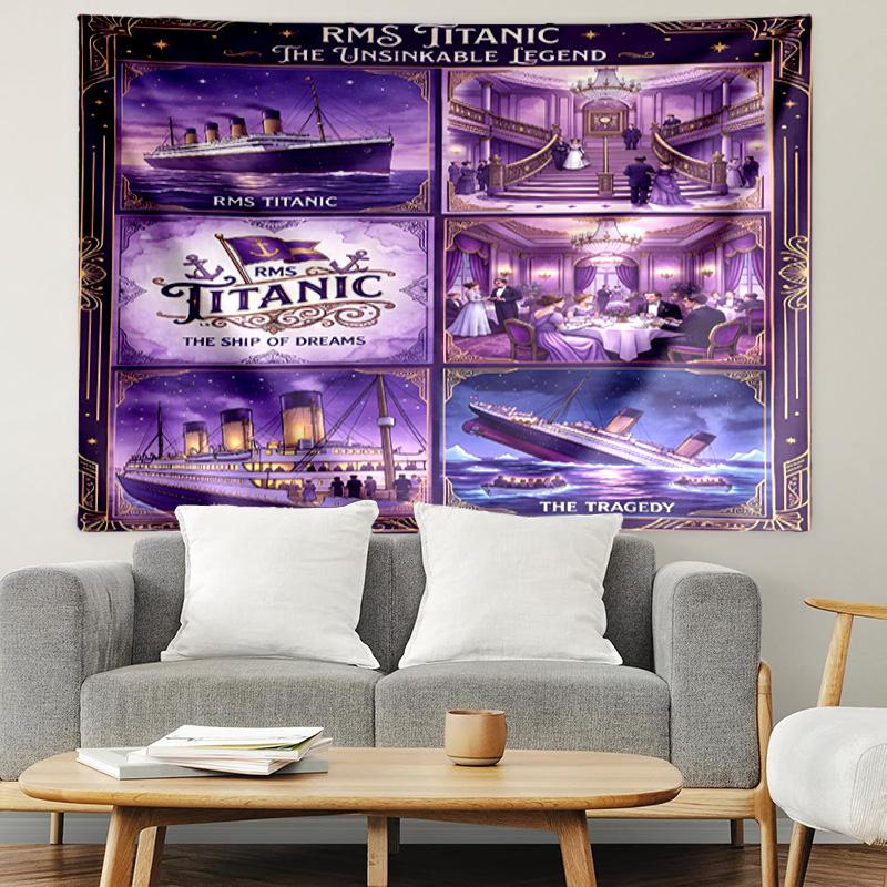 RMS Titanic Print Tapestry, Lightweight Wall Hanging, for Bedroom, Dorm, Living Room, Home Art Decor, Birthday Christmas Gift for Friends