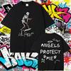 2025 Sommer Rapper Lil Peep Cry Baby Engel Beschütze Mich Skelett Grafik Herren Damen Hip Hop 100% Reine Baumwolle Bedrucktes T-Shirt Y2k