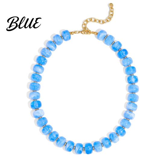 Charmanter Hals Schmuck Klobiger Bunter Perlen Choker Harz Perlen Halskette