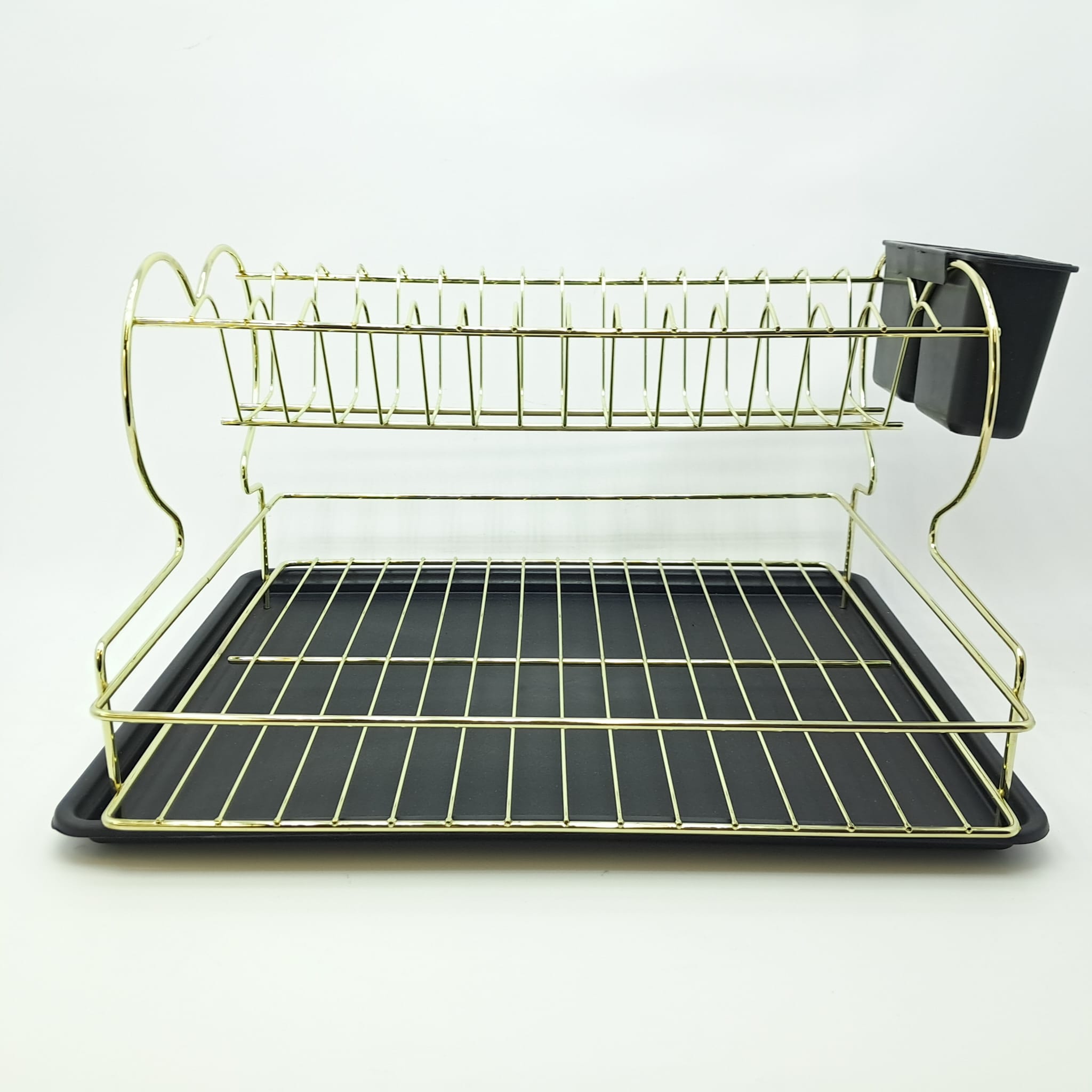 

Двухслойный золотой кухонный органайзер для тарелок