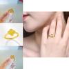 Stunning Brass Gold Plated Lucky Clover Ring Adjustable Open Band Trendy Women's Jewelry