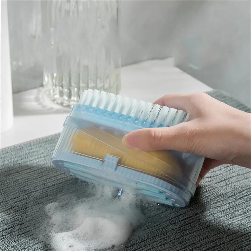 Soap Foaming Box Laundry Brush Two-in-one with Rollers Shoe Rubbing Brush Home Multi-functional Soap Draining and Storage Box
