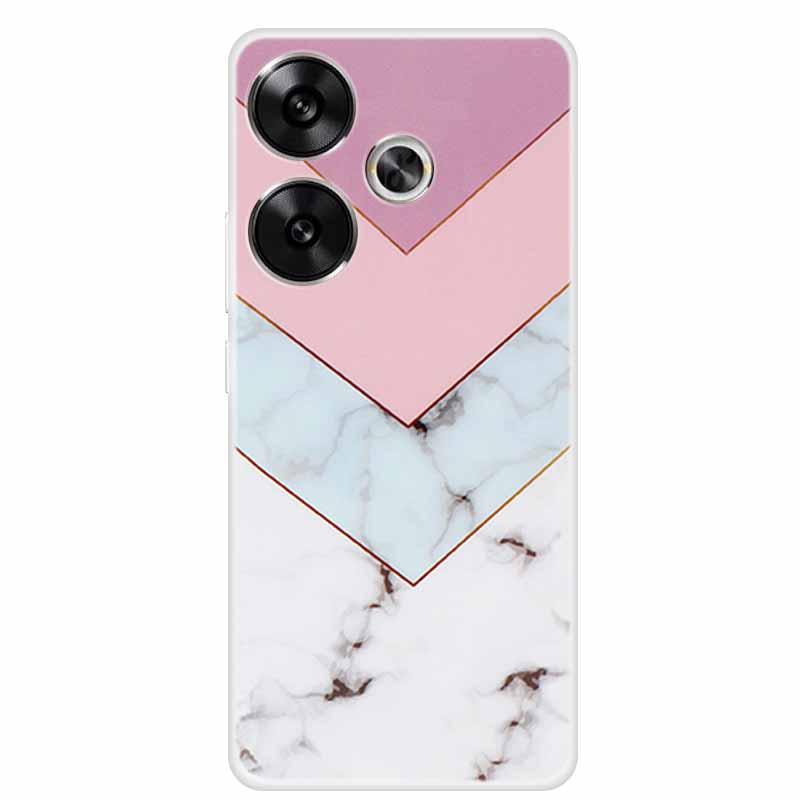 Marble Soft Phone Case For Poco F6 Transparent Case Silicone TPU Cover Funda Para Shield Clear Case for Xiaomi Poco F6 F 6 Pro
