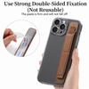 New Wristband Phone Finger Grip Strap Telescopic PU Leather Cell Phone Holder Self-adhesive Bracket for Most Smartphone