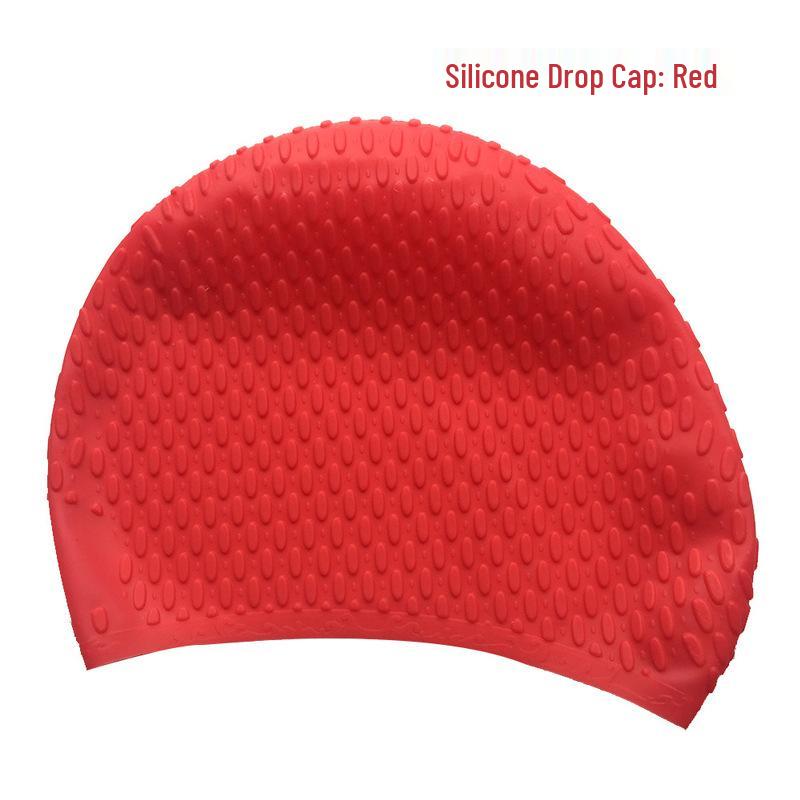 Water Drop Non-Slip Swim Cap for Women - Comfortable, Waterproof, and High Elasticity for Long Hair.