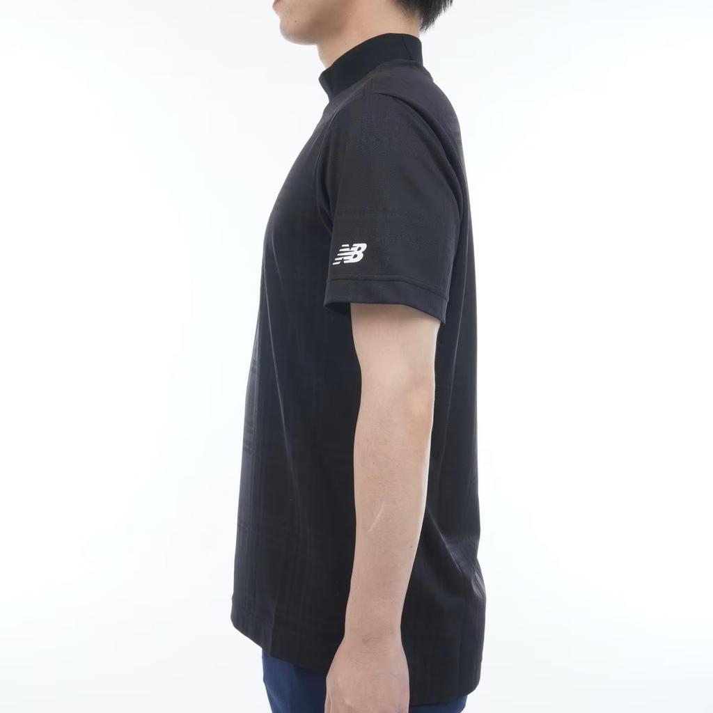 Golf Short Sleeve Mock Neck Shirt Quick 6 [New Balance] Men's (Moisture Absorbent, Drying, Stretchy) / 012-5166003 010_Black [LL]