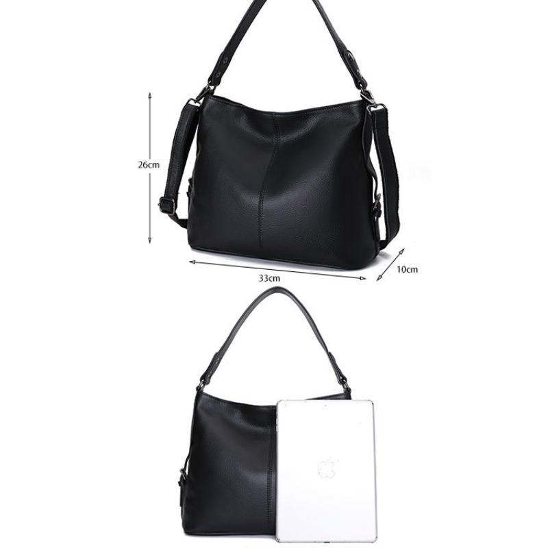 Soft Genuine Leather Shoulder Bag Women Messenger Bag Casual Female Crossbody Bag Large Capacity Daily Handbag Satchel