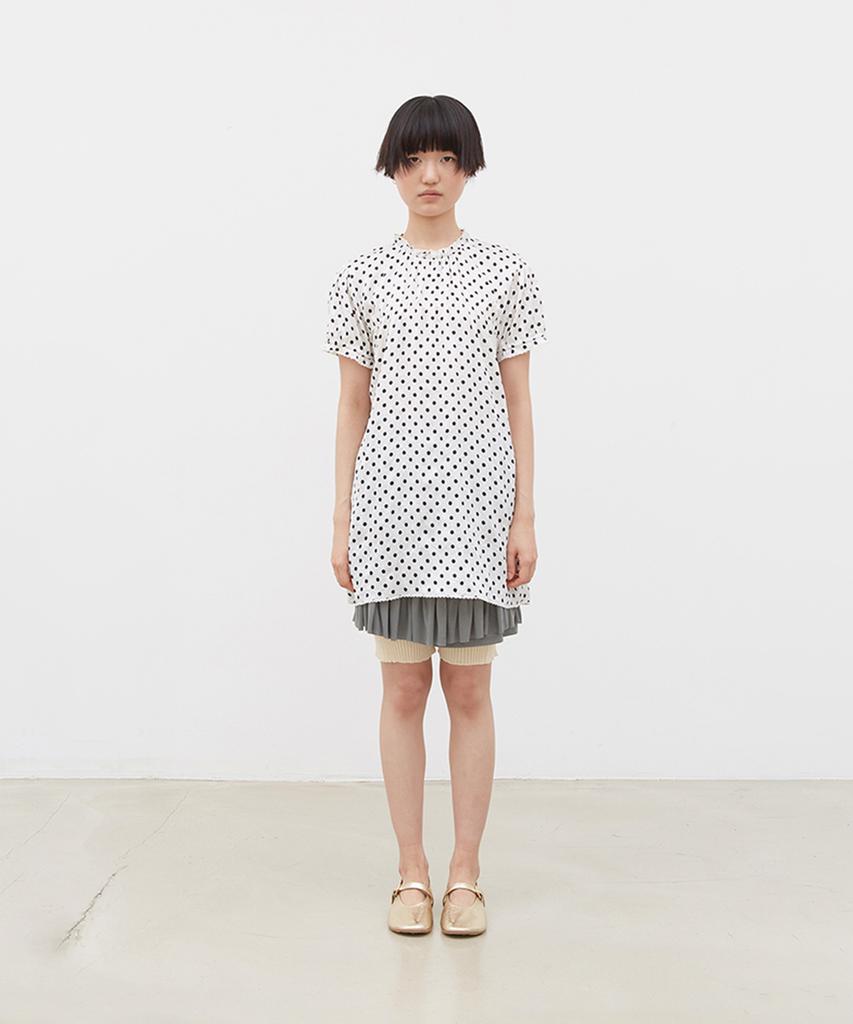 Koseumoseu Pintucked Tunic Dress (Dots)