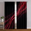 2pcs, Creative Curtains Modern Black & Red Color Block Polyester Woven (without rod) Decorations Outdoor Perfect for Bedroom,