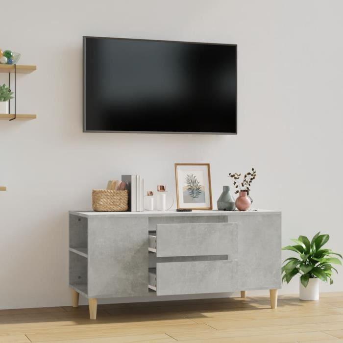 VidaXL Meuble TV Gris béton 102x44,5x50 cm Bois d'ingénierie 819600
