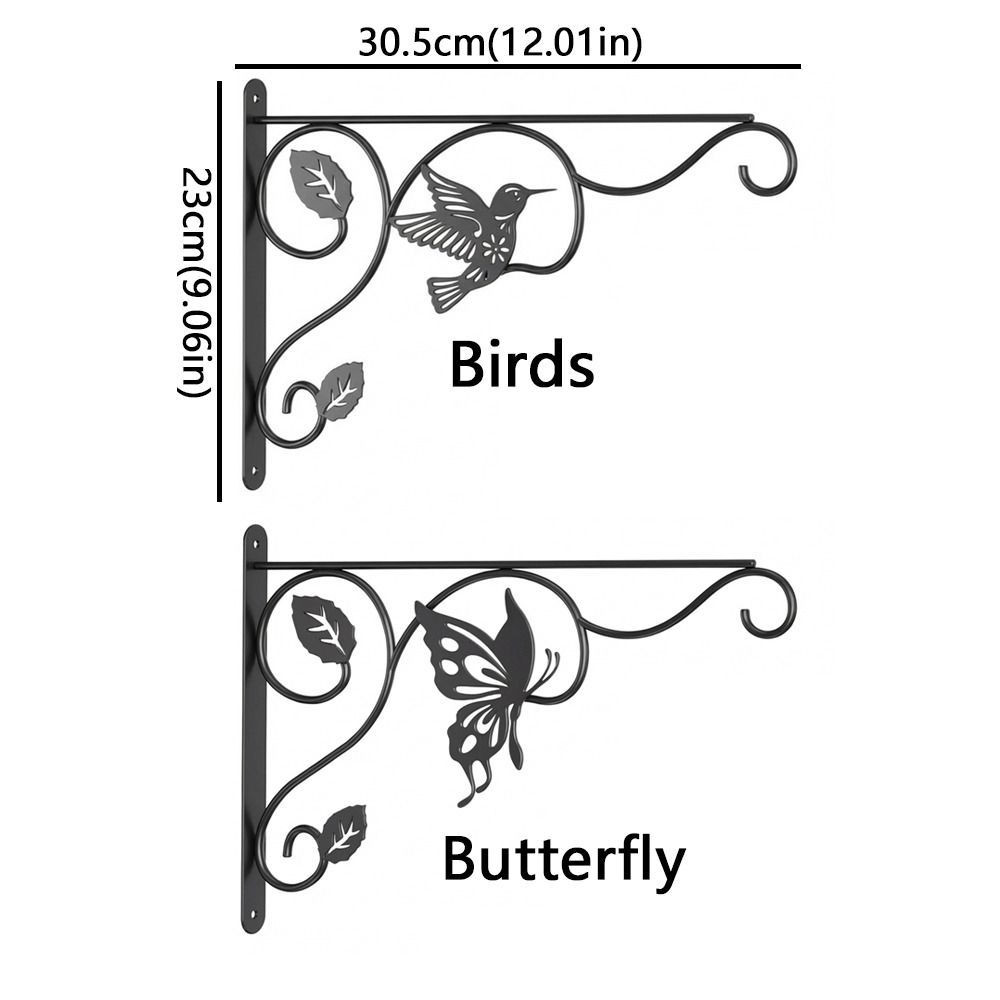 12 Inch Metal Wall Plant Hooks Sturdy Feeding Bird Rack Flower Pot Bracket Home Decor