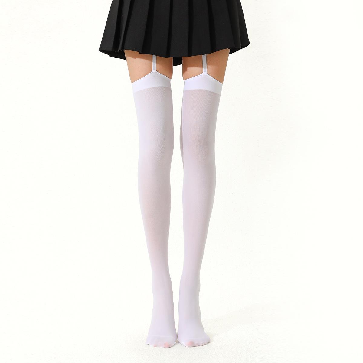 

«Персонализированные бархатные чулки до бедра в черно-белом стиле в студенческом стиле» One Size