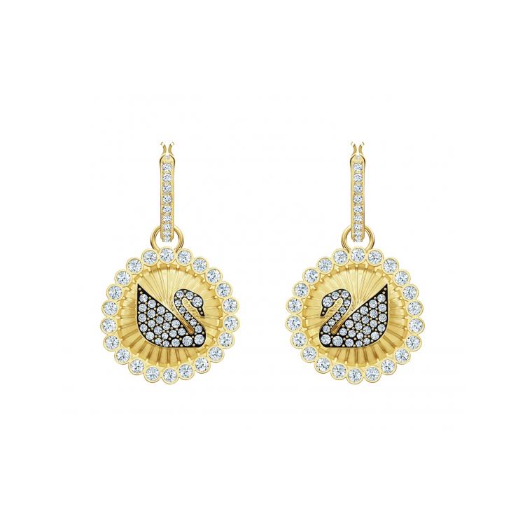 Swarovski Vintage Swan Earrings Womens Gold One Size