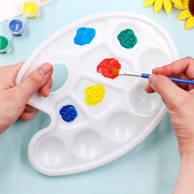 Painting Palette Plastic Paint Tray Multiple Shapes Sizes Office School Student Drawing Art Supplies Watercolor Oil Painting ZYF