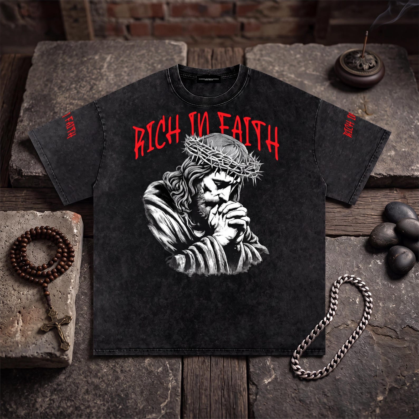 Rich & Faith Snow Washed Oversized Cotton T-Shirt 3XL