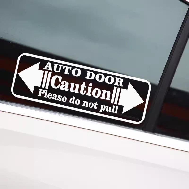 2Pcs New Home Automatic Car Sticker Warning Caution Auto Door Please Do Not Pull Decorative Car Window Sticker
