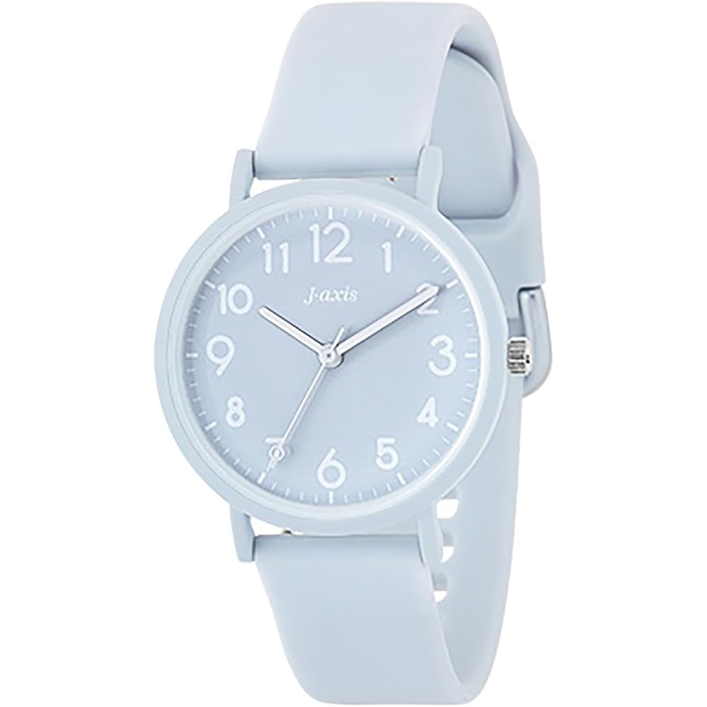 J-AXIS Rubber Strap Watch Pastel Blue Everyday Waterproof CF2D0006
