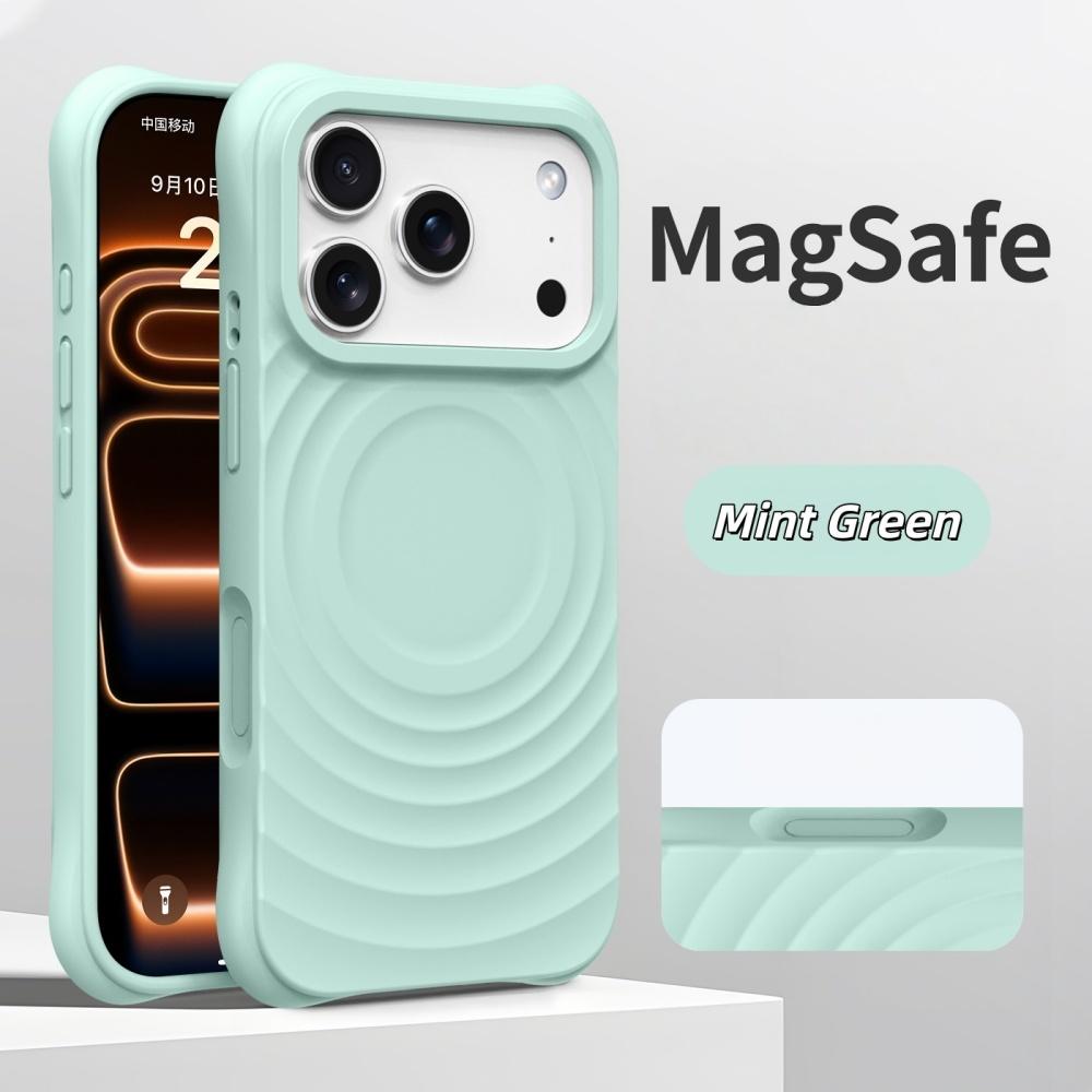 Coque de téléphone magnétique pour iPhone 17Pro Air 16 15 14 17 Pro Max Étui pour charge sans fil Magsafe Silicone Ondulation de l'eau Souple Coque