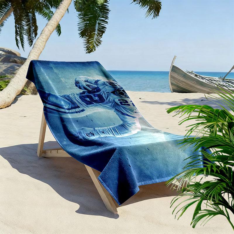 Emmitt Smith Print Beach Towel, Large Soft Quick Dry Towel for Beach Camping Swimming
