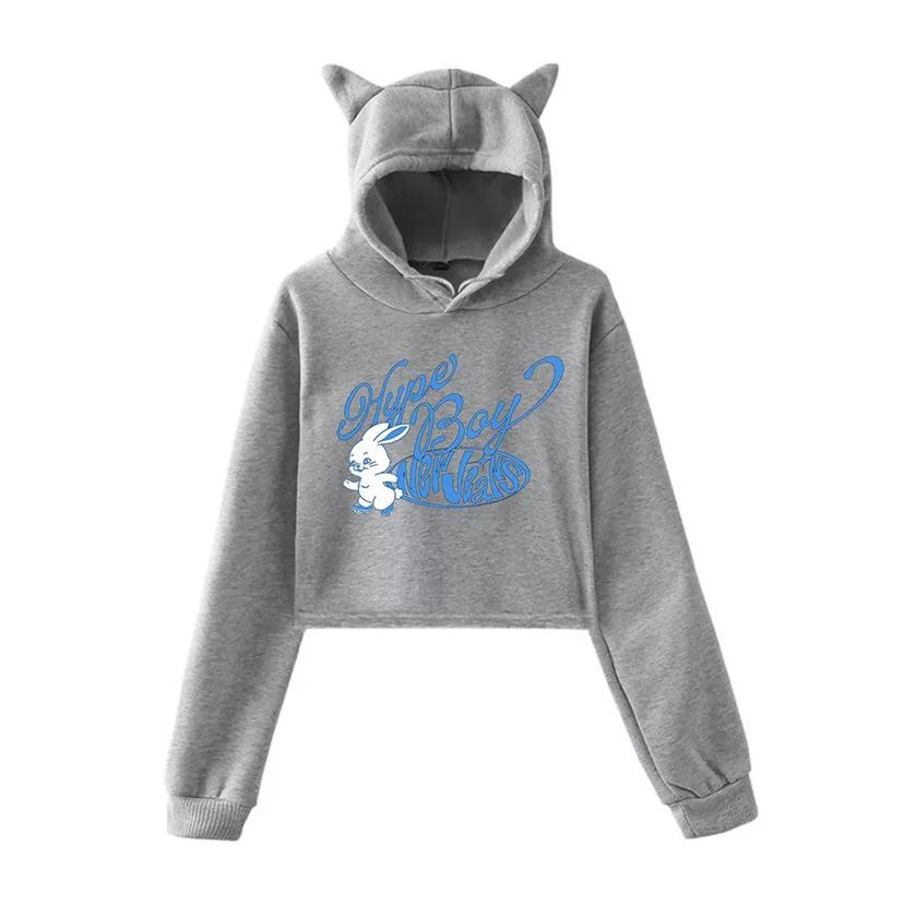 2023 Cartoon Anime Cat Ear Girls' Cropped Hoodie