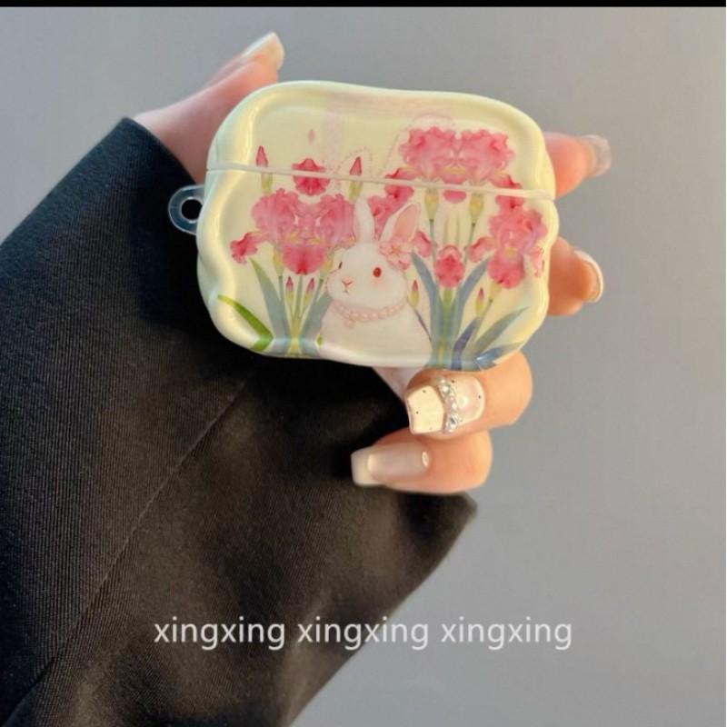 Ins Wind Tulip Rabbit Suitable Airpodspro3 Generation Earphone Cover Apple Bluetooth Protective Case 4/2 Soft New