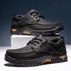 Fashion Spring and Summer Outdoor Sports Men Hiking Leather Shoes Breathable Top Layer Cowhide Casual Leather Shoes