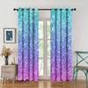Bed Chamber Blackout Style Drapes Ombre Beauty Mermaid Fish Scale Thermal Insulated Room Darkening Drapes for Living Area Room Drapes