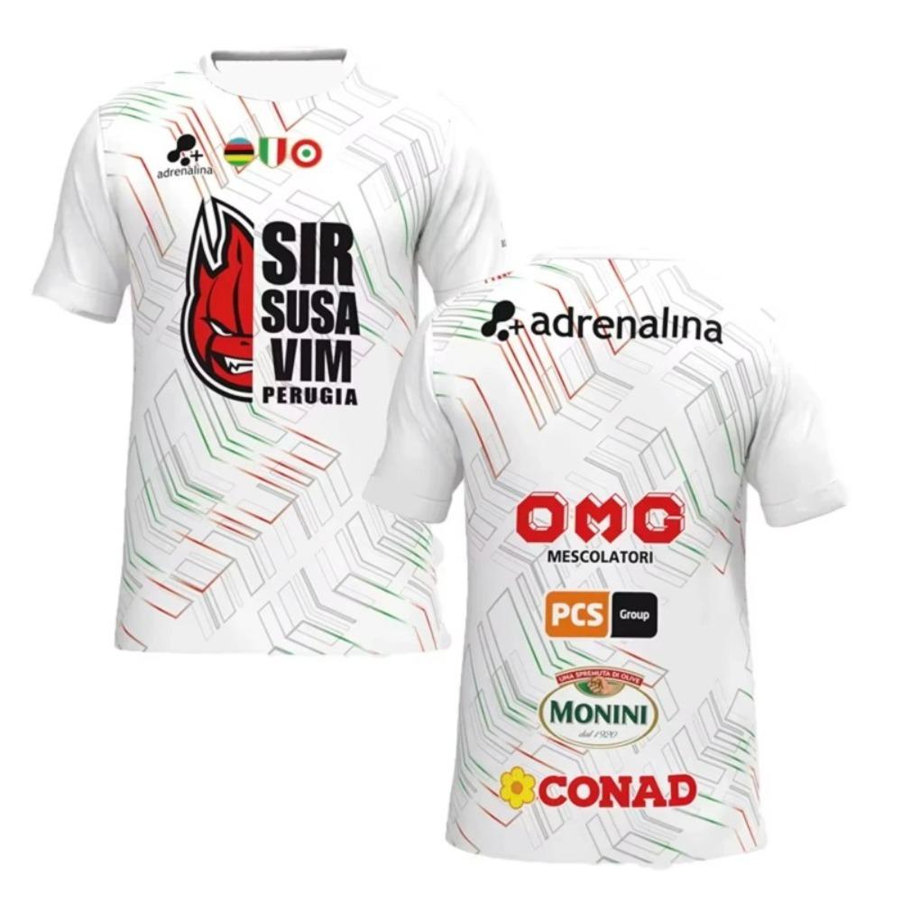 2025 Men'S Italian Sir Susa Vim Perugia Volleyball Jersey T-Shirt O-Neck Quick Drying Training Clothing Breathable Oversize Tops